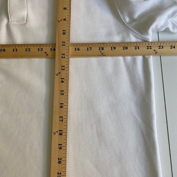 LL Bean Mens Premium Double Polo Banded Short-Sleeve No Pocket White Medium Tall - Picture 7 of 8
